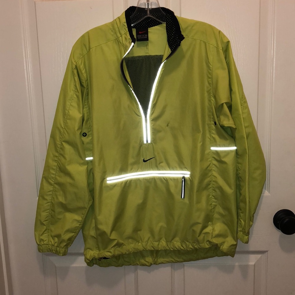 green nike quarter zip up jacket